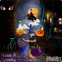 Halloween Witches Night - GIF animé gratuit