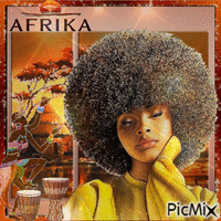 Frau mit Afrofrisur - GIF animé gratuit