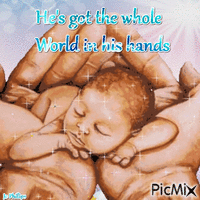 he's got the whole world in his hands geanimeerde GIF