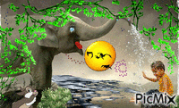 O amigo elefante - GIF animé gratuit