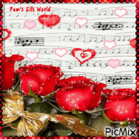 Music and Roses - Free animated GIF