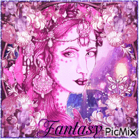 Fantasy in pink and purple - GIF animado grátis