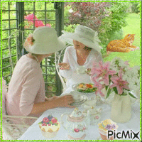 friendship tea party GIF animé
