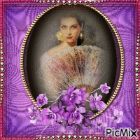 lady and purple geanimeerde GIF
