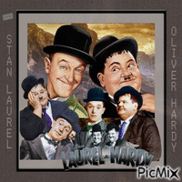 Laurel & Hardy - Gratis animerad GIF