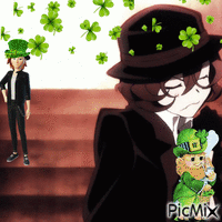 St. Patrick's Day Chuuya Nakahara - GIF animado grátis