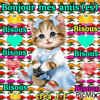 bonjour mes amis (es) анимированный гифка