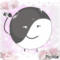 pink roses yinyang 动画 GIF