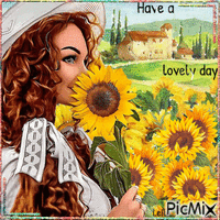 Have a lovely day. Sunflowers - Free animated GIF