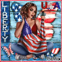 Liberty  USA animēts GIF
