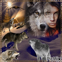 wolf pack - Gratis animeret GIF