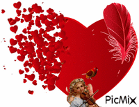 Quiero mi pluma, corazón animovaný GIF