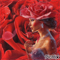 Женщина, Она как Роза… - Безплатен анимиран GIF