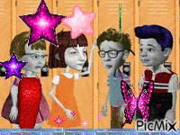 Angela and her friends - GIF animado grátis