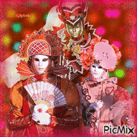 Venice carnival in red/contest - Free animated GIF