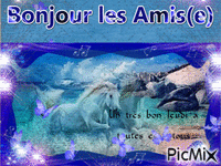 Bonjour les Amis(e) - GIF animé gratuit