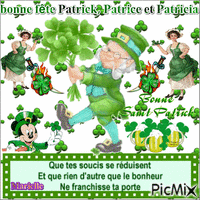 bonne fête Patrick,Patrice et Patricia - GIF animé gratuit
