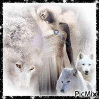 Woman and wolf
