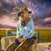 Cowgirl animerad GIF