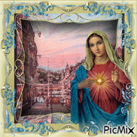 Vierge Marie, Coeur Sacré Gif Animado