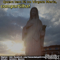Quem tem fé na Virgem Maria, compartilha! - Animovaný GIF zadarmo