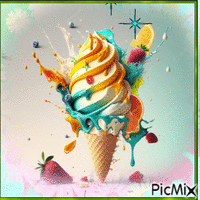 Colored  Ice Cream. 🙂 animovaný GIF