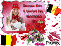bonne fêtes à toutes les mamans de Belgique - GIF animado gratis
