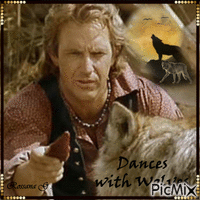 Dances with Wolves Kevin Costner - Besplatni animirani GIF