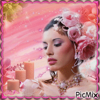 woman pink - GIF animado grátis