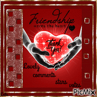 Friendship warm the heart. Yhank you for lovely comment... - GIF animado grátis