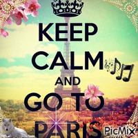 Keep calm and go to paris - GIF animado grátis
