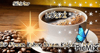 Bir Fincan Kahve Olsam Kalplere Dolsam - GIF animasi gratis