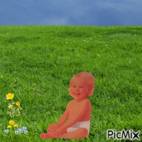 Baby enjoying the outdoors アニメーションGIF