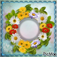 cadre fleurs printemps - Безплатен анимиран GIF
