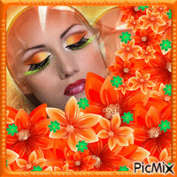 Orange Flowers! - GIF เคลื่อนไหวฟรี
