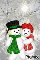 снеговики - Ücretsiz animasyonlu GIF