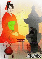 Samurai animuotas GIF