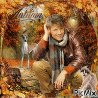 Homme en automne - Free animated GIF