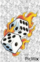 Flaming Dice - Free animated GIF