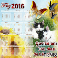 Calendário 2016 - GIF เคลื่อนไหวฟรี