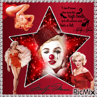 Marilyn In Red - GIF animé gratuit