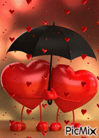 lloviendo corazones enamorados