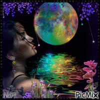 the full moon  August moon 🌕 geanimeerde GIF