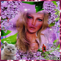Blonde couleur lilas - Free animated GIF