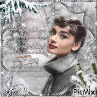 Audrey Hepburn en Hiver - Nemokamas animacinis gif
