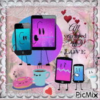 Happy Valentine day Mephone 4 - GIF animé gratuit
