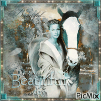 Femme et cheval Animated GIF