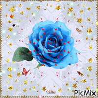 Kék rózsa - Бесплатный анимированный гифка