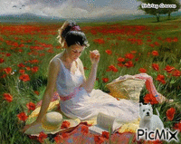 Relaxing with a book GIF animasi