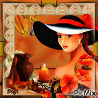 Lady in hat... Gif Animado